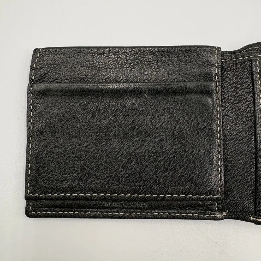 Timberland Men's Bi-fold Brown Leather Wallet Clean 2 Clear Windows